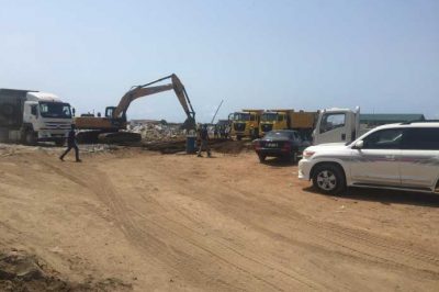 FILLING UP WITH STONE IN THE SEA  FOR BOKUM SPORT PROJEDT